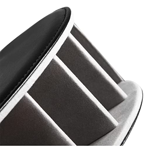 PU Leather Remote Control Holder with 5 Compartments - Storage Tray & Desktop Organizer for TV Remotes,Glasses,Pens,Accessories - Space-Saving Design for Bedside Table & Office Desk (Black) - color: Black