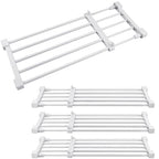 Geetery 4 Pcs Closet Tension Shelf Metal Expandable Closet Shelf Dividers Adjustable DIY Shelf Separators in Closet Tension Rod Storage Rack for Cabinet Kitchen Wardrobe (15''-21.65'' X 9.45'') - size: 15''-21.65'' x 9.45''