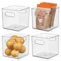 iDesign Storage Bin with Handles - Cube Organizer Bin for Pantry, Set of 4, Clear, Made in USA - style: Pack of 4