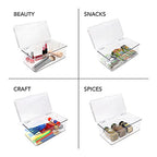 Isaac Jacobs Medium Stackable Organizer Bin (10.75”x6.5”x3.7”) w/ Hinged Lid, Clear Storage Box, Home, Office, School, Fridge, Bathroom, Kitchen, Pantry Container, BPA-Free, Food Safe (Medium, Clear) - size: Medium