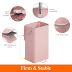 Lifewit Single Laundry Hamper with Lid and Removable Laundry Bags, Large Collapsible 1 Dividers Dirty Clothes Basket with Handles for Bedroom Laundry Room Closet Bathroom College, 100L Pink - color: Pink, size: 100L