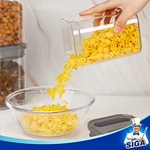 MR.SIGA 4 Pack Airtight Food Storage Container Set, BPA Free Kitchen Pantry Organization Canisters with One-handed Leak Proof Lids, 1L / 33.8oz, Medium, Gray - color: Gray