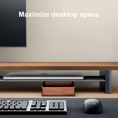 UPERGO Desk Tray Organizer Drawer for Home Office, Walnut Desk Organizer Tray for Keys, Pen, Watch - style: desk drawer