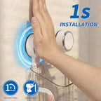 Shower Caddy Suction Cup, Removable Bathroom Organizer Shelf for Shower Storage, No Drilling Clear Square Shower Shelves, Large Capacity & Reusable, 1 pack - color: White2