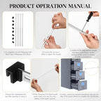 12 Pcs Metal Adjustable File Cabinet Rails Set Include 8 Hanging File Rail Clips 4 Cabinet Dividers Bars Suitable for Cabinets with Drawer Thickness Less Than 1/8 Inch(Silver,18-32.5 Inch) - color: Silver, size: 18-32.5 Inch