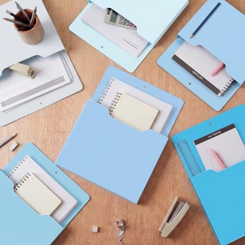 Fuutreo 6 Pcs Magnetic Wall File Organizer Magnetic Wall File Holder Refrigerator Magazine Holder for Mail Letters Paper(Ocean Color,Vertical-large) - color: Ocean Color, size: Vertical-Large