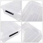 40 Quart Clear Plastic Underbed Storage Container, Wheeled Latching Storage Box for Shoes, Bags, Clothes, Set of 3 - size: 40 Quart