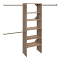 ClosetMaid SuiteSymphony Wood Closet Organizer Starter Kit with Tower and 3 Hang Rods, Shelves, Adjustable, Fits Spaces 5 – 10 ft. Wide, Natural Gray - style: Natural Gray Finish