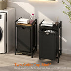 LAATOOREE Laundry Hamper, Two-Color Laundry Basket with Removable Laundry Bag and Top Shelf, Clothes Hamper for Samll Space,Laundry Room, Bedroom, Bathroom - style: 1bag-Rustic Brown