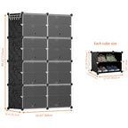 HOMIDEC Shoe Rack, 8 Tier Shoe Storage Cabinet 32 Pair Plastic Shoe Shelves Organizer for Closet Hallway Bedroom Entryway - color: Black, style: 2 by 8