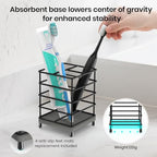 Toothbrush Holders with Quick Drying Mat—Black DiatomiteToothbrush and Toothpaste Holder for Bathroom—3 Slots Openwork Design Bathroom Counter Organizer for Electric Toothbrush,Razor, Toothpaste - size: Small