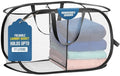 Foldable Laundry Basket - Popup and Collapsible, Durable Mesh Material, Folds for Storage, Easy Carry Handles - Great Hamper for College Dorm, Laundry Room or Travel (White-Black, 2-Compartments)