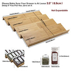 Bamboo Spice Rack Drawer Organizer - 8 Pieces Set- 11" Wide Per Piece - Combine Pieces Into 22" Wide Rack (11" or 22") - size: 22"