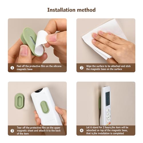 XYOFUN Magnetic Remote Control Holder Wall Mount - 6 Pcs No Drill Self-Adhesive Organizer for Air Conditioner & TV Remotes, Storage Caddy for Televisions Backside - White&Black - color: White&Black