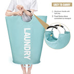 Maxsilan 90L Large Laundry Basket, Freestanding Tall Clothes Hamper, Collapsible Laundry Bag, Light Blue - color: Light Blue, size: 90l