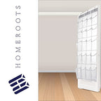 HomeRoots 2 Pack Minimalist Clear Over the Door Pantry Organizer, 20 Pockets