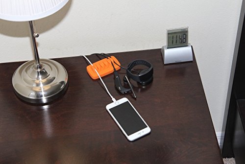 Heaviest Cable Organizer on The Market! Compact and Weighted Desktop Cord Holder and Cable Organizer, Eco-Friendly Silicone, No Bad Smell, Bundled with 4 Reusable Cable Ties! (Orange) - color: Orange, Standard