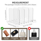 Bag & Purse Organizer for Closet Stackable Acrylic Shelf Dividers for Closet Organization, Clear Handbag Purse Storage Organizer Divider, Keep Clutch, Wallet, Pocketbook Upright, 2 Pack - size: 2 Set