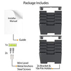 Gray Wall Mount Steel Vertical File Organizer Holder Rack 10 Sectional Modular Design Wider Than Letter Size 13 Inch Multi-Purpose Organize Display Magazines Sort Files and Folders
