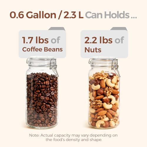 ComSaf 3-Pack 78oz Large Square Airtight Glass Jars for Bulk Food, Holds a 4lb Bag of Sugar or 5lb of Rice, Wide Mouth Canister for Flour, Coffee & Pantry Organization - size: 78oz*3