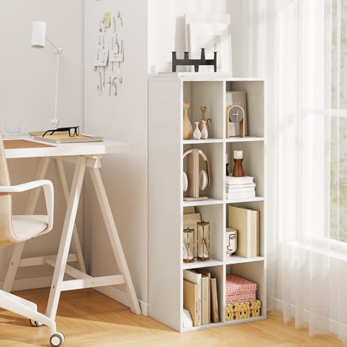 Tangkula 8 Cubbies Shoe Storage Bench, Shoe Organizer with 500 LBS Weight Capacity, Cubby Shoe Rack Storage Cabinet for Entryway, Hallway, Living Room and Bedroom (White) - color: White