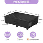 Babenest 2-Pack Under Bed Storage Organizer with Clear Zippered Lid, Foldable Rolling Underbed Drawers on 6 Wheels, Space Saving Clothes, Shoes, Toy Storage for Bedroom, Dorm, Closet - size: 2 Pack
