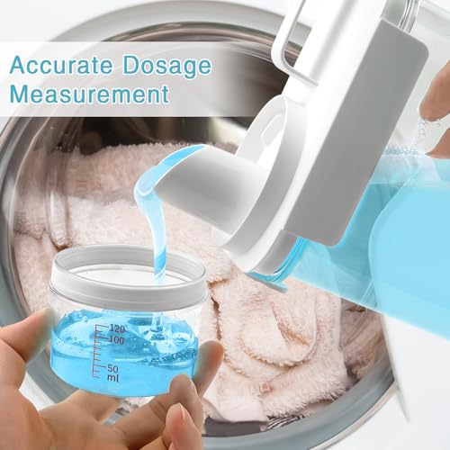2 Pack Laundry Detergent Dispenser, 61oz Detergent Dispenser, Refluxable Laundry Detergent Container, Plastic Liquid Laundry Detergent Dispenser for Laundry Room Organization with 6 Labels - size: 61 Fl Oz (Pack of 2)