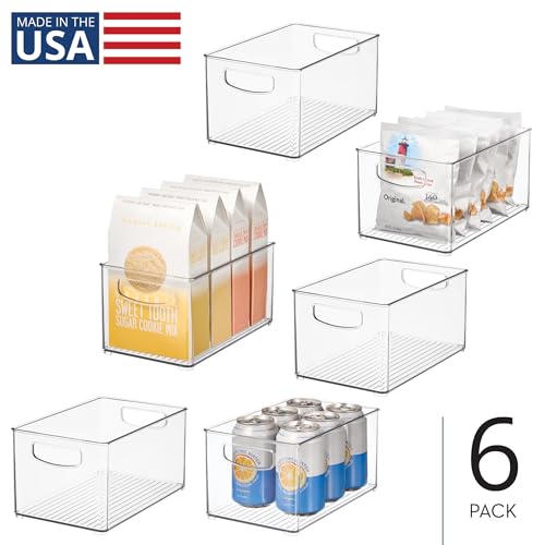 iDesign Stackable Clear Plastic Bin - Kitchen Organizers and Storage for Fridge and Pantry, 6-Pack - style: Pack of 6