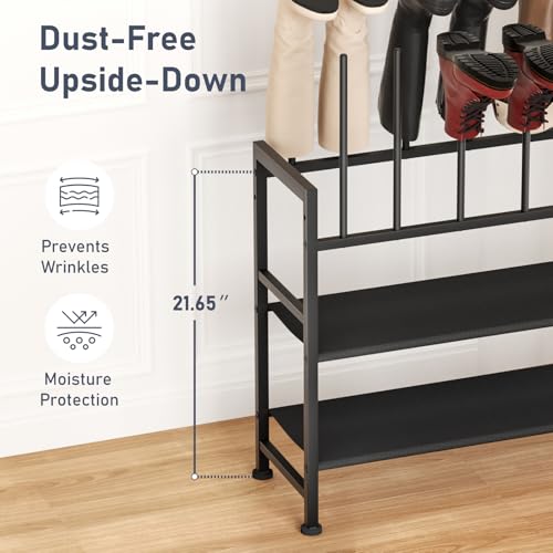 DIMJ Boot Rack 4-Tier - Black Metal Boot Storage Rack for Tall Boots Organizer Tall Boots, Multiuse Shoe Rack for Boots, Sneakers, High-Heel, Entryway, Fits 6 Pairs - size: 4 Tier - 6 Pairs