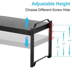 DABOS Expandable Kitchen Countertop Shelf Organizer, Black, Adjustable Height and Length, Metal Steel, 2-Pack