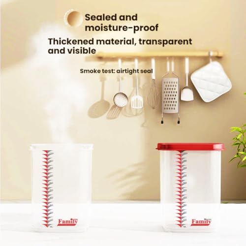 8300ml Airtight Food Storage Container With Lids 9PCS Family Set, BPA-Free Food-grade Plastic Stackable Leak-proof Kitchen Pantry Organizers for Pasta, Nuts, Dry Goods, Snack,Modular Design (Red) - color: Red