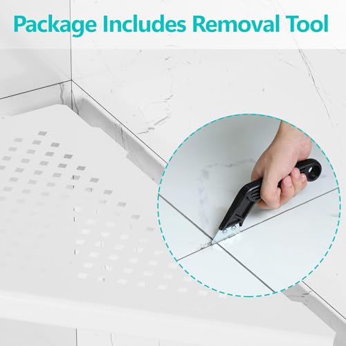 Qeke Bathroom Corner Shelf, Recessed 12" Shower Shelf Caddy, SUS304 Stainless Steel Shelf Wall Mount Triangular, No Drilling, Matte White - color: Matte White, size: 12"- 1 Pack
