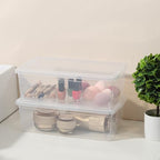 novelinks 6 Qt Storage Box Clear Plastic Stackable Bin with Lids Storage Latch Box Organizing Container,12 Pack Transparent