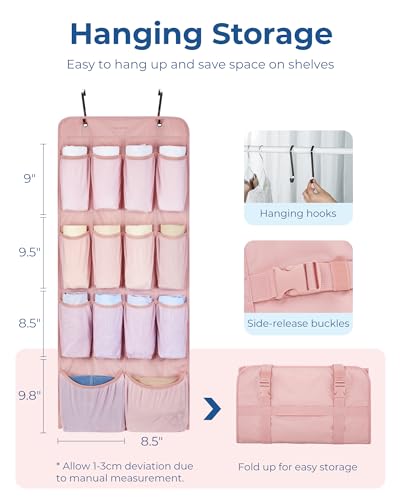 BAGSMART Hanging Compression Packing Cubes for Closet Organizers And Storage, 6 Set Suitcase Organizer Bags Set, Cruise Travel Essentials for Women | Hanging, Compression, Packing Cubes, for Women - color: Forest Green