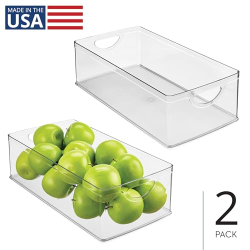 iDesign Stackable Clear Plastic Extra Long Storage Bin, Organizer for Kitchen Cabinet or Pantry, 2-Pack - style: Pack of 2