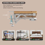 Magheo Bedside Shelf Wood, Foldable Clip-On Bed Shelf for Top Bunk Space Saving Bed Side Table Tray for College Dorm Essentials,Loft Nightstand Organizer Tray with Removable Cup Holder, Hooks, Groove - size: Foldable+cup holder/hooks/groove
