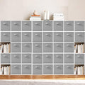 11 Inch Fabric Storage Bins, Storage Cubes, Collapsible Cube Storage Box, Fabric Closet Organizers with Handle for Home, Office, Shelf, Closets, Bedroom, Living Room, Grey, 36 Pack - size: 36 PACK