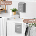 SUBEKYU Metal Magnetic Lint Bin for Laundry Room, Wall Mounted Lint Box Holder with Lid for Dryer,Light Grey - color: Light Grey