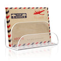 Acrylic Mail Organizer - 2 Section Desk Organizer with File Sorter and Letter Holder