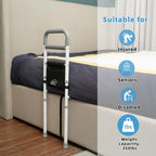 Bed Rails for Elderly Adults Safety - Adjustable Bed Assist Rail for Seniors Fall Prevention with Support Leg, Bedside Grab Bar Cane with Storage Pocket, Fits King, Queen, Full, Twin Bed