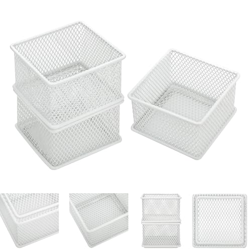 Annova Stackable Mesh Drawer Cabinet and Shelf Organizer Bins Storage Basket School Office Supply Holder Tray- Set of 2 (White, 3x3x2 Inch) - color: White, size: 3x3x2 Inch
