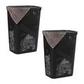 Mind Reader 60L Slim Laundry Hamper, Clothes Basket, Lid, Ventilated, Plastic, Set of 2, Black - color: Black, size: 2-Pack