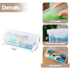 Clear Translucent Pencil Cases and Pencil Boxes, 8-Pack Stackable Plastic Pencil Box with Snap Lid – Large Marker Organizer for Art Supplies and Desk Organization – Rectangular Large - size: Clear Rectangular Large - 8 Pack