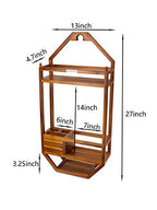 TeakCraft Teak Shower Caddy, Patented Shower Organizer For Bathroom, Non Slip, Indoor and Outdoor, Hanging Organizer, Showerhead, 3 Shelf, The Thoren