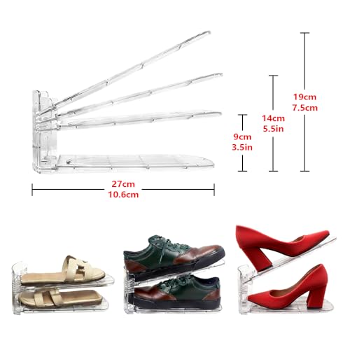 Shoe Slots Organizer, Shoe Stacker, Adjustable Level Shoe Rack Organizer, Space Saver Storage Shoe Holder Organization (10)