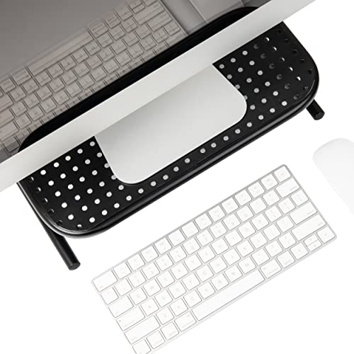 Mind Reader Monitor Stand, Ventilated Laptop Riser, Desktop Organizer, Metal, 14.5" L x 11.25" W x 4.25" H, Black (Pack of 8) - size: 8-Pack