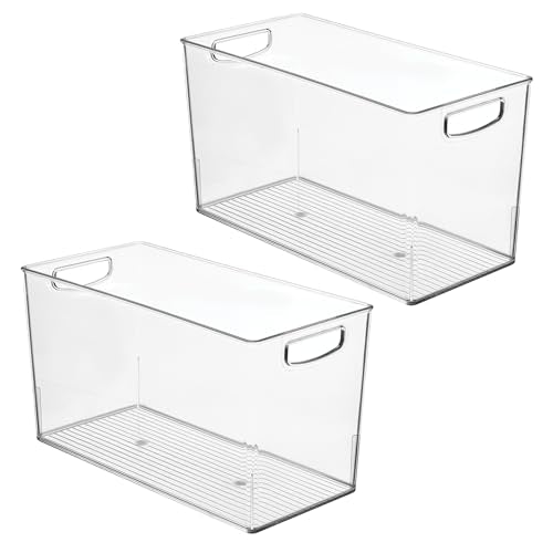 iDesign Plastic Storage Bin with Handles for Household Storage - Set of 2 - Clear - Made in USA - style: Pack of 2