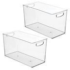iDesign Plastic Storage Bin with Handles for Household Storage - Set of 2 - Clear - Made in USA - style: Pack of 2