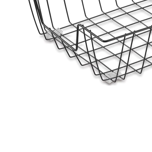 Staples Front‑Loading Letter Tray, Black Steel, 3‑Pack – Stackable Metal Desktop Organizer for Office Paper & Files