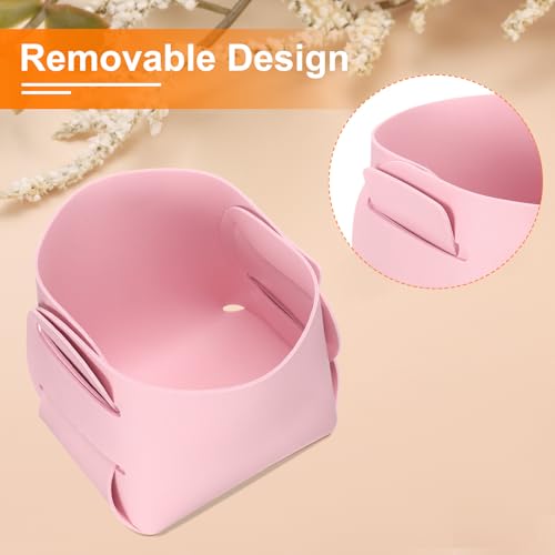 uxcell Valet Tray Organizer, PU Leather Desktop Storage Organizer Box Tray Entryway Table Bedside Nightstand Catchall Vanity Tray for Jewelry Key Coin Watch Wallet (Pink) - color: Pink